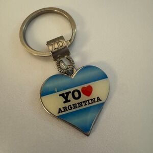Argentina Keychain I Love‎ Argentina Heart Keyring Travel Souvenir Gift